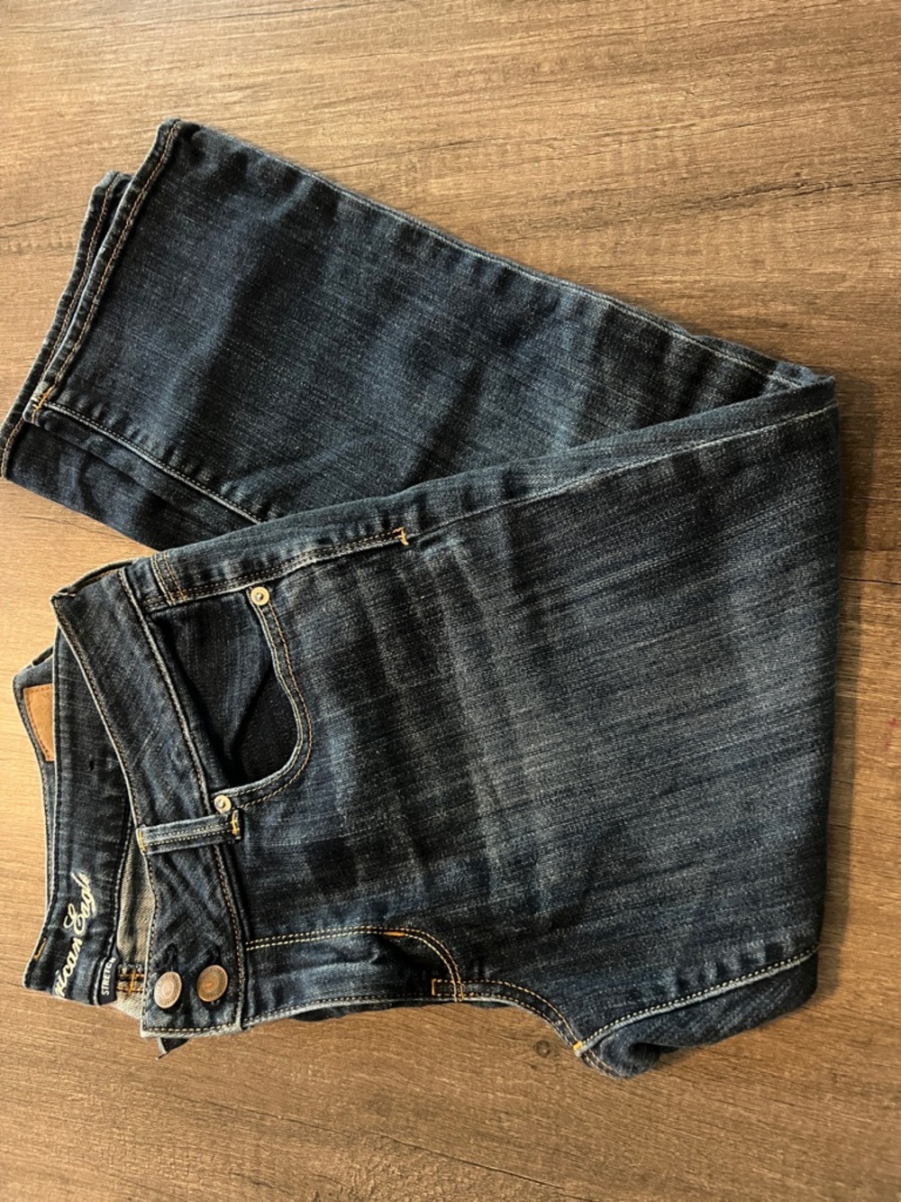American Eagle Outfitters Dark Blue Double-Button Jeans